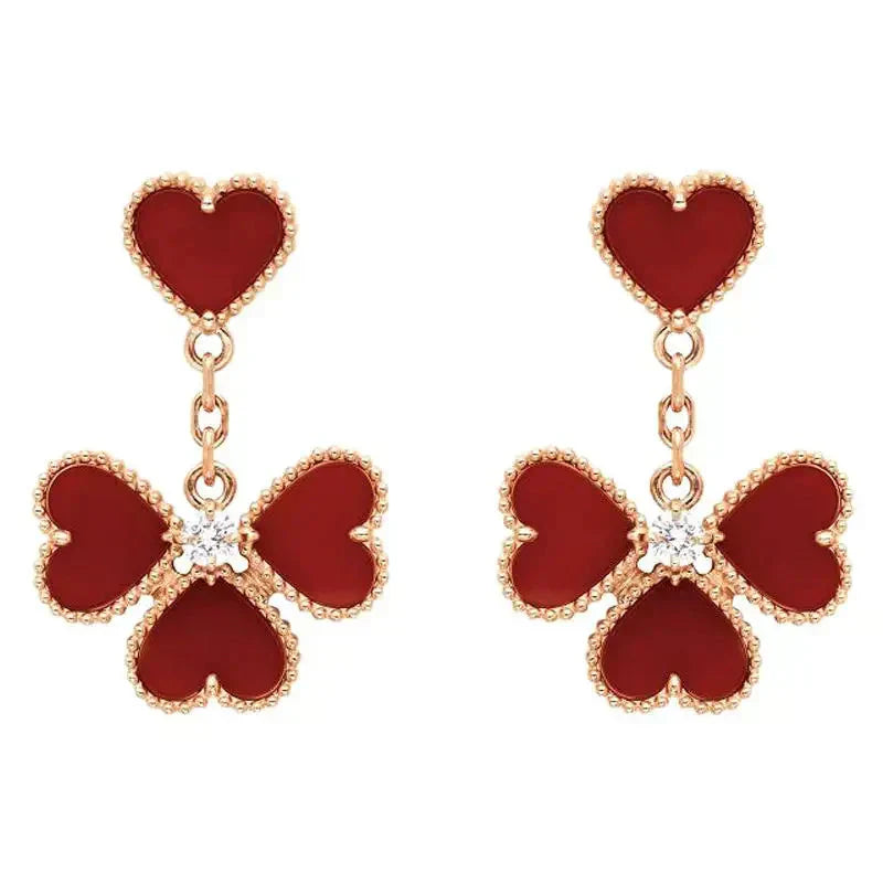 [Renovia Jewelry]SWEET CLOVER CARNELIAN EARRINGS