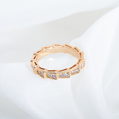 [Renovia Jewelry]SERPENTI RING PINK GOLD DIAMOND PAVED 3MM
