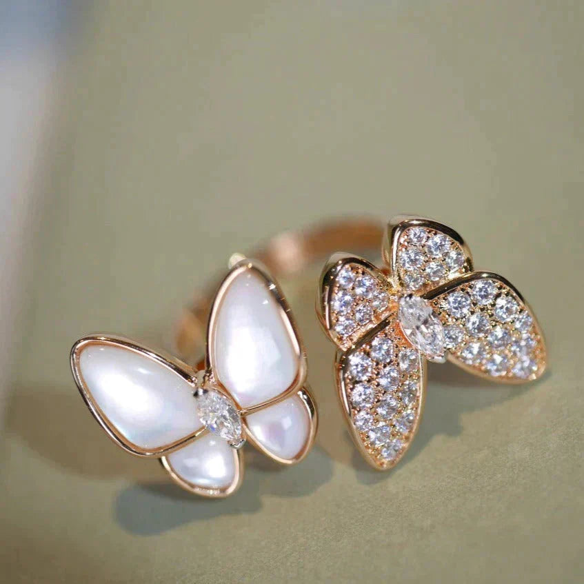 [Renovia Jewelry]TWIN BUTTERFLY DIAMOND MOP RING