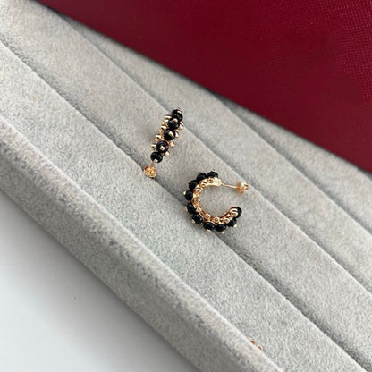[Renovia Jewelry]NEW COLORED GEMSTONE COLLECTION SMALL HOOP EARRINGS