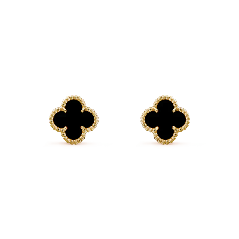 [Renovia Jewelry]CLOVER MINI 9.5MM BLACK MOP EARRINGS