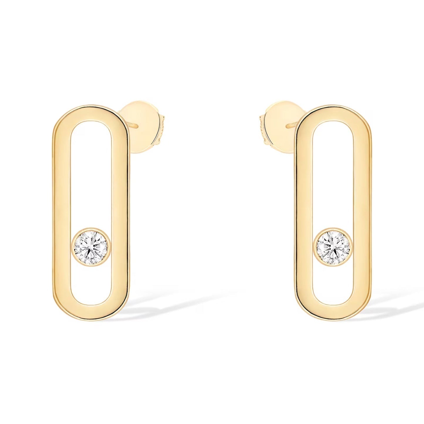 [Renovia Jewelry]MOVE UNO SMALL 1 DIAMOND EARRINGS