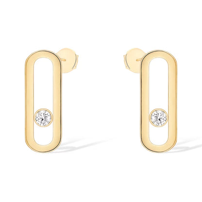 [Renovia Jewelry]MOVE UNO SMALL 1 DIAMOND EARRINGS