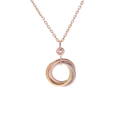 [Renovia Jewelry]TRINITY SILVER GOLD PINK GOLD NECKLACE