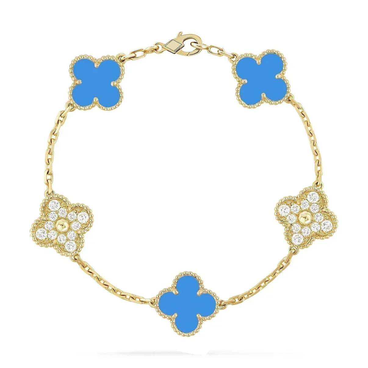 [Renovia Jewelry] CLOVER 5 MOTIF BLUE AGATE BRACELET COLLECTION