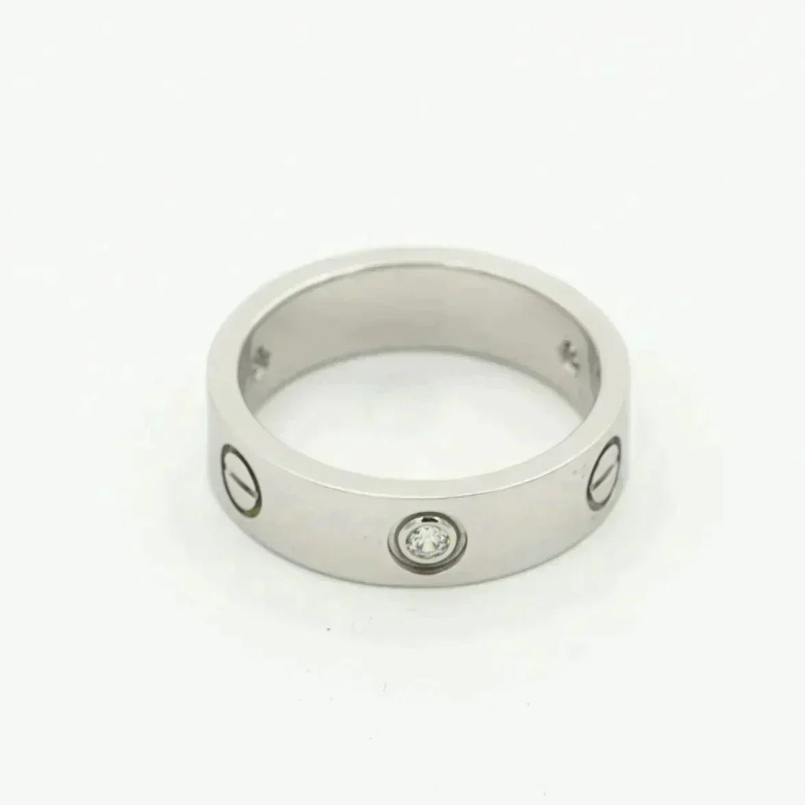 [Renovia Jewelry]LOVE RING 5.5MM 3 DIAMONDS SILVER