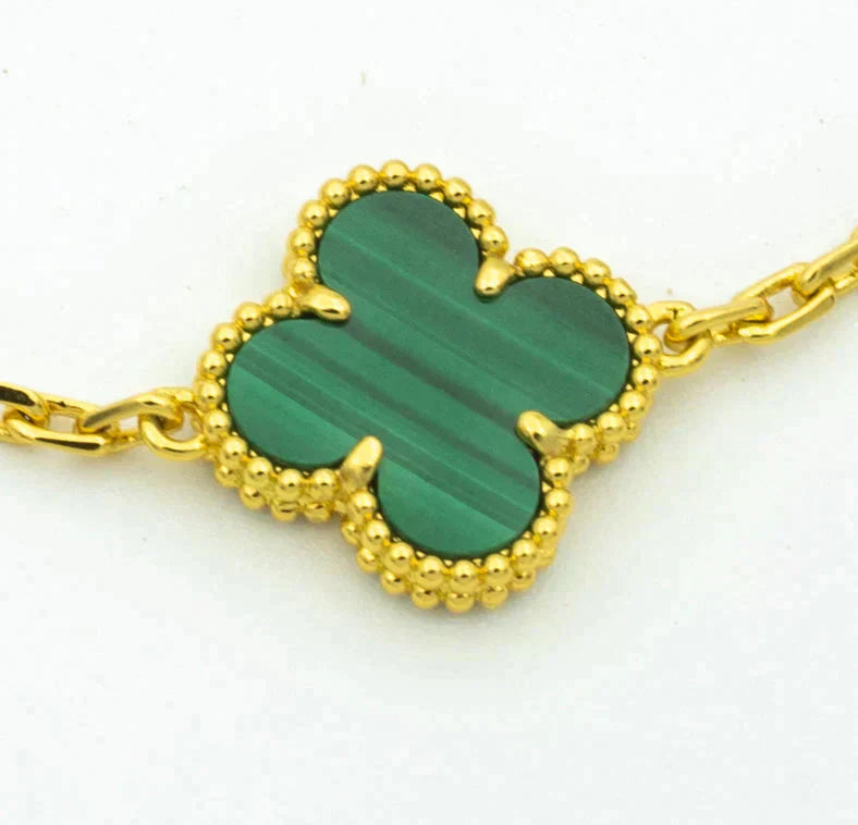 [Renovia Jewelry] CLOVER 5 MOTIF MALACHITE BRACELET COLLECTION