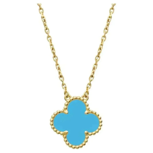 [Renovia Jewelry]CLOVER 15MM VINTAGE TURQUOISE NECKLACE