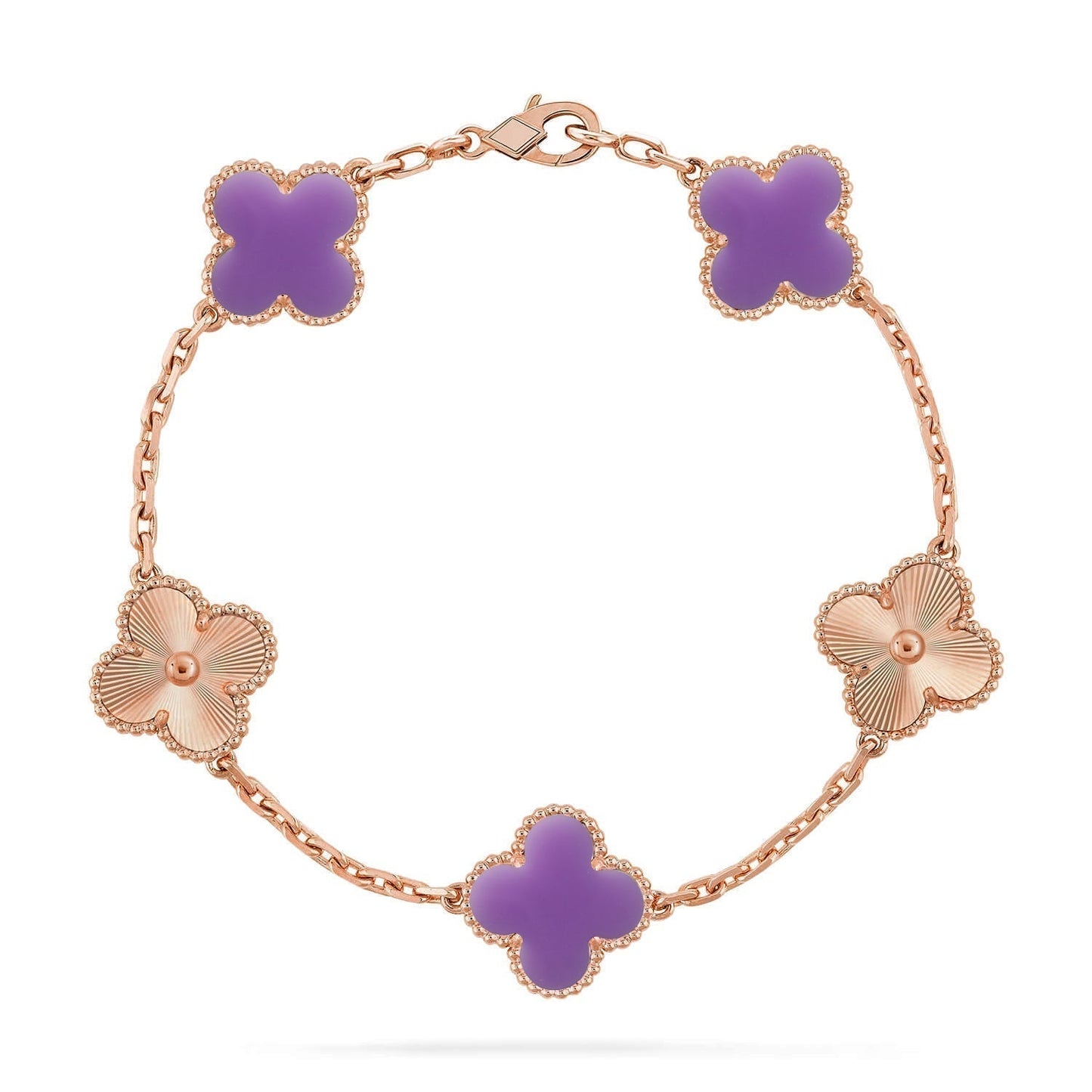 [Renovia Jewelry]CLOVER 5 MOTIF LIGHT PURPLE BRACELET COLLECTION