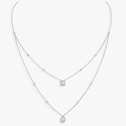 [Renovia Jewelry]Diamond Necklace My Twin 2 Rows