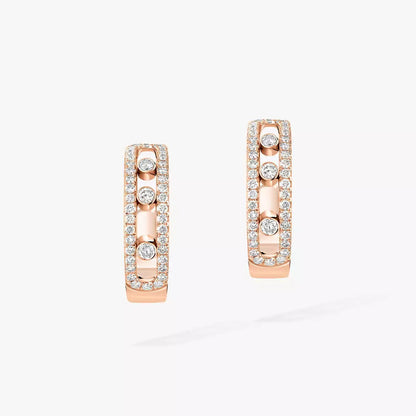 [Renovia Jewelry]Diamond Pave_ Hoop Earrings Move