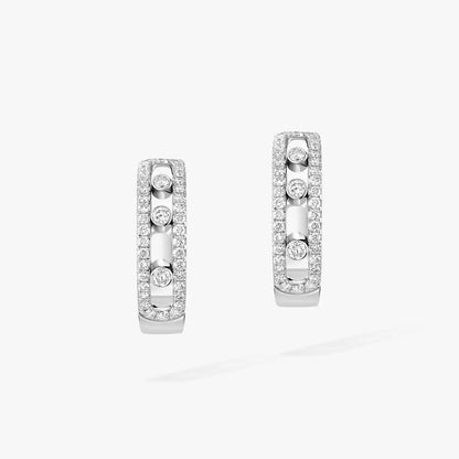 [Renovia Jewelry]Diamond Pave_ Hoop Earrings Move