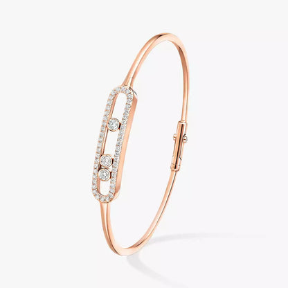 [Renovia Jewelry]Move Pavé Diamond Bangle Bracelet M